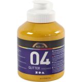 Glitter-Acrylfarbe, Warm gelb, 500ml/ 1 Fl.