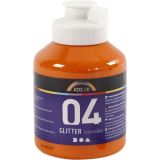 Glitter-Acrylfarbe, Orange, 500ml/ 1 Fl.