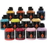 Acrylfarbe, Mattglänzend, Zusätzliche Farben, 12x500ml/ 1 Pck