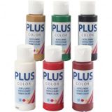 Plus Color Hobbyfarbe, 6x60ml, Weihnachtsfarben