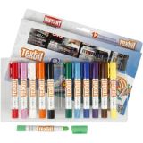 Playcolor Stoffmalstifte, L 14 cm, Sortierte Farben, 5 g, 12Stk/ 1 Pck