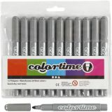 Colortime Marker, Strichstärke 5 mm, Grau, 12Stk/ 1 Pck