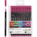 Colortime Fineliner Marker, Strichstärke 0,6-0,7 mm, Zyklam, 12Stk/ 1