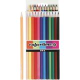 Colortime Buntstifte, L 17,45 cm, Mine 3 mm, Sortierte Farben, 12Stk/