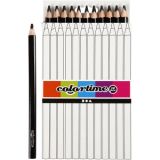 Colortime Buntstifte, L 17,45 cm, Mine 5 mm, JUMBO, Schwarz, 12Stk/ 1