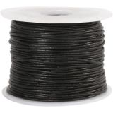 Lederband, Dicke 1 mm, Schwarz, 50m/ 1 Rolle