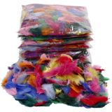 Daunen, Größe 7-8 cm, Sortierte Farben, 10x50g/ 1 Pck