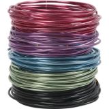 Aluminiumdraht, Dicke 3 mm, Sortierte Farben, 5x5m/ 1 Pck