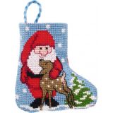 Permin Stickerei-Set Weihnachtsstrumpf Santa 7x8cm