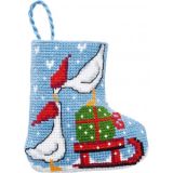 Permin Stickerei-Set Weihnachtsstrumpf Gänse 7x8cm
