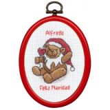 Permin Stickerei-Set Elf Teddybär mit Rahmen 7x9cm