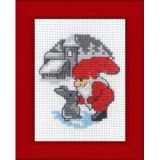 Permin Stickerei-Set Weihnachten Bild Hase und Elf 6x8cm