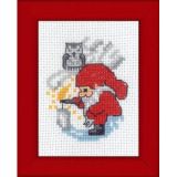 Permin Stickerei-Set Bild Gnome Lichter Kerzen 6x8
