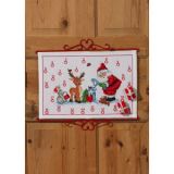 Permin Stickerei-Set Weihnachtskalender Elf mit Wasserpost 30x50cm