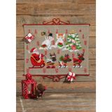 Permin Stickerei-Set Adventskalender Rentiere und Schneemänner 58x45cm