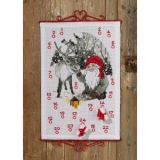 Permin Stickerei-Set Weihnachtskalender Elf und Rentier 40x60cm