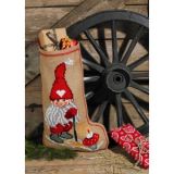 Permin Stickerei-Set Jute Weihnachtssocke Elf und Schwamm 36x60cm
