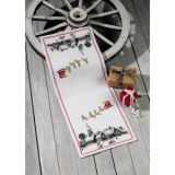 Permin Stickerei-Set Läufer Weihnachtsschlitten 34x87cm