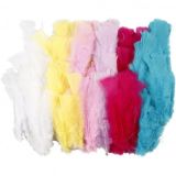 Federn, Sortierte Farben, L 11-17 cm, 144 Bündl./ 1 Pck