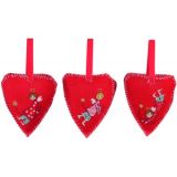 Permin Stickereiset Weihnachtsherz zum Aufhängen 13x12cm - 3 Stück