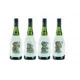 Permin Stickerei-Set Weinflaschenschürze Teddys 10x15cm - 4 Stk