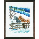 Permin Stickerei-Set Bild Winterfalte 29x37cm