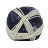 Hjertegarn Extrafine Merino 120 Garn 4109 Blau/Natur Druck