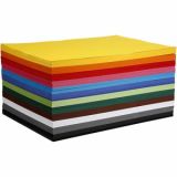 Farbkarton, A2, Blatt 420x594 mm, 180 g, Sortierte Farben, 120Bl. sort