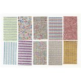 Strassstein-Sticker, D 4-6 mm, Blatt 16x9,5 cm, Sortierte Farben, 10Bl