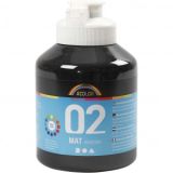 A-Color Acrylfarbe, schwarz, 02 - matt (Plakatfarbe), 500ml