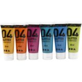 Glitter-Acrylfarbe, Sortierte Farben, 6x20ml/ 1 Pck