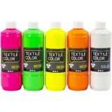 Textilfarbe, Sortierte Farben, 5x500ml/ 1 Pck