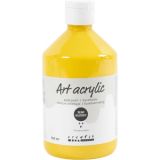 Acrylfarbe, Mattglänzend, Transparent, Primärgelb, 500ml/ 1 Fl.