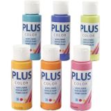 Plus Color Bastelfarbe, Sort. Farben, 6x60ml/ 1 Pck