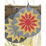 Burning Sun by DROPS Design - Häkelmuster mit Kit Topflappen - One Size