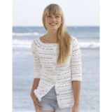 Seashore Bliss Cardigan by DROPS Design - Häckelmuster mit Kit Jacke G - XXX-Large