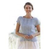 Charlotte by DROPS Design - Strickmuster mit Kit kurzärmliges Top mit - Small
