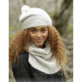 Cream Puff by DROPS Design - Strickmuster mit Kit Mütze und Schlauchsc - Medium/Large