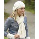 Snow Angel by DROPS Design - Strickmuster mit Kit Mütze, Schal und Arm - Small/Medium