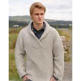 Parker by DROPS Design - Strickmuster mit Kit Sweater mit Kragen Größe - Large