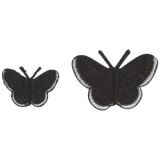 Bügelbild Schmetterlinge Schwarz Versch. Größen - 2 Stk