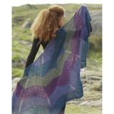 Aurora Borealis by DROPS Design - Strickmuster mit Kit Tuch mit zick-Z - 148 x 74 cm