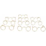 Runder Golddraht Puppenbrillen 6cm Metall - 10 Stk