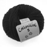 Gepard Garn CottonWool 5 Garn Unicolor 599 Schwarz