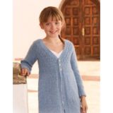 Little Emma by DROPS Design - Strickmuster mit Kit langärmlige Jacke G - 9/10 år
