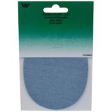 Aufbügeletikett/Reparaturpflaster Jeans oval Helles Denim 9x11,5cm - 2