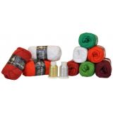 Mayflower Cotton 8/4 11 Knäuel Farbpackung Jul 6 Farben + 2 Glitzerfäd - Mayflower Cotton 8/4 Garnpakke Jul 9 farver + 2 Glitter - 11 stk