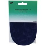 Ausbesserungs-Patches Kunstwildleder Oval Marine 10x15cm - 2 Stück