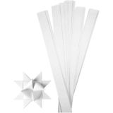 Papierstreifen für Sterne, L 73 cm, B 25 mm, D 11,5 cm, Weiß, 100Strei
