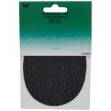 Aufbügeletikett/Reparaturpflaster Jeans oval Schwarz 9x11,5cm - 2 Stk